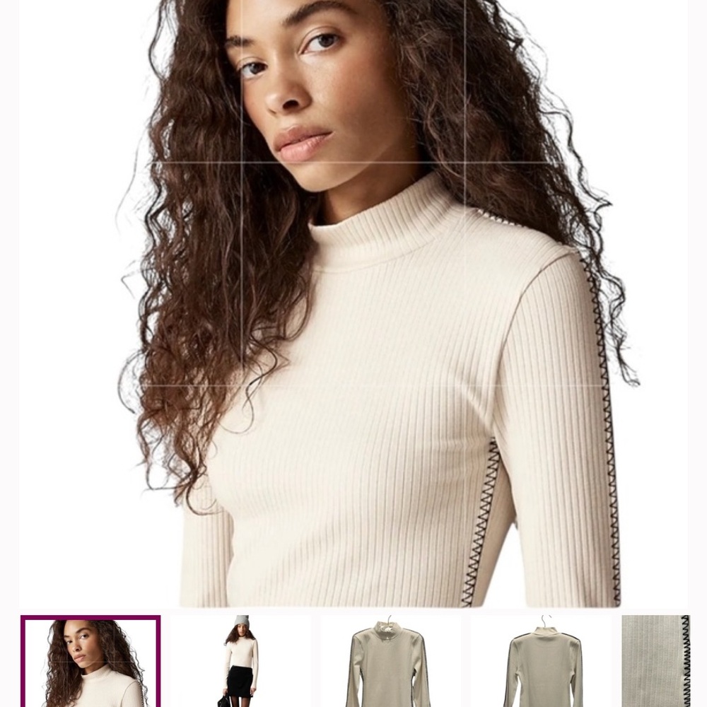 JCrew Cream Mockneck Long Sleeve